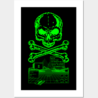 Digital-retro-skull Posters and Art